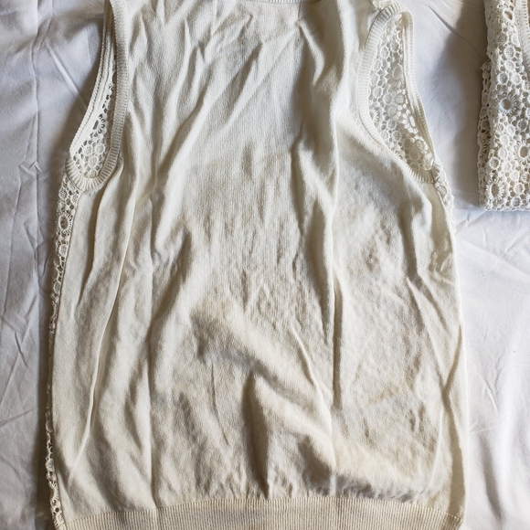 Women's White Crochet Knit Sweater Set,  Zara - Picture 6 of 7